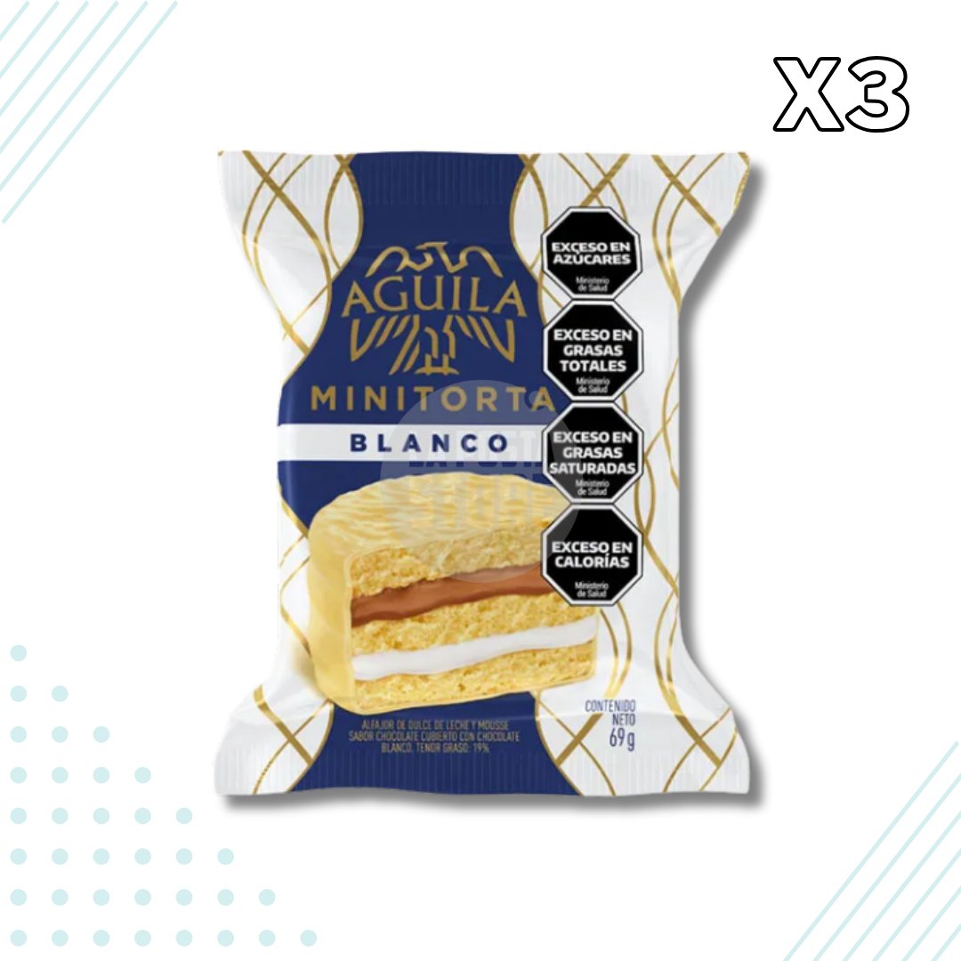 Águila Alfajor Minitorta Blanco Triple – Pack of 3