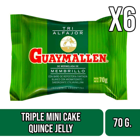 Guaymallen Alfajor Triple Chocolate Blanco & Membrillo - Triple White Chocolate & Quince Jelly Mini Cake