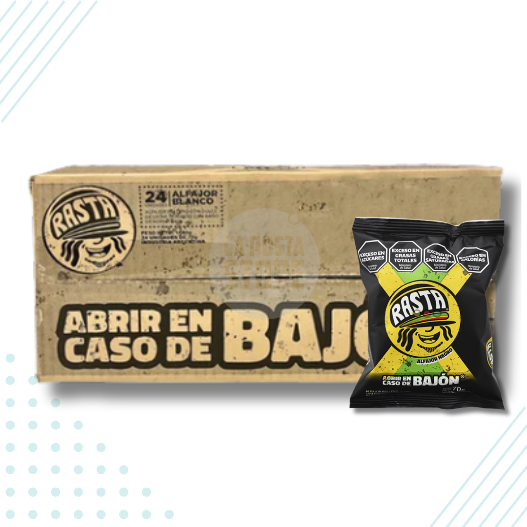 Rasta Alfajor Negro Dark Chocolate – Box of 18