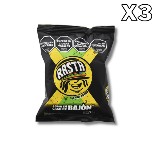 Rasta Alfajor Chocolate negro - 3 Unidades