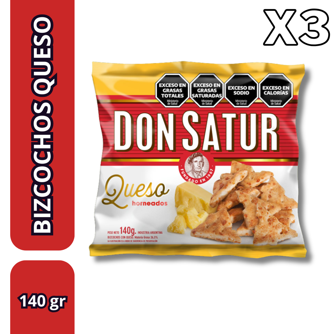 Don Satur Baked Cheese Biscuits – 140 g (Pack of 3)