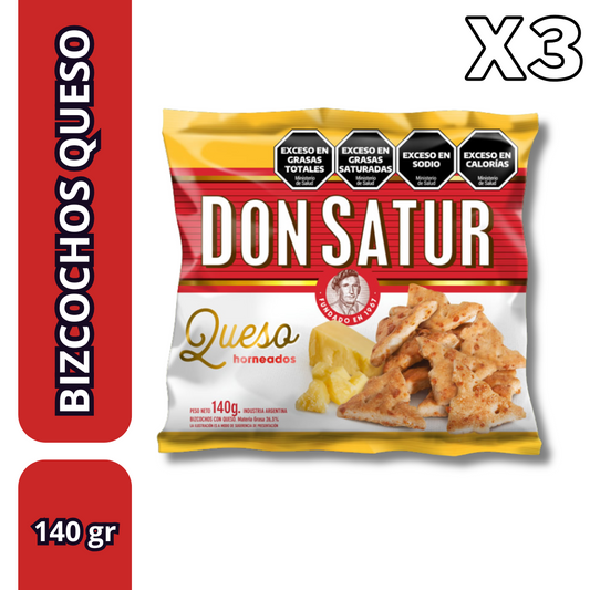 Don Satur Baked Cheese Biscuits – 140 g (Pack of 3)