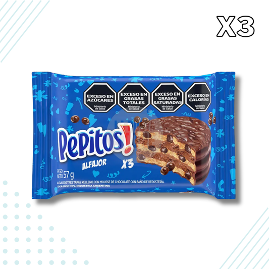 Pepitos Triple Chocolate Chip Alfajores – Pack of 3