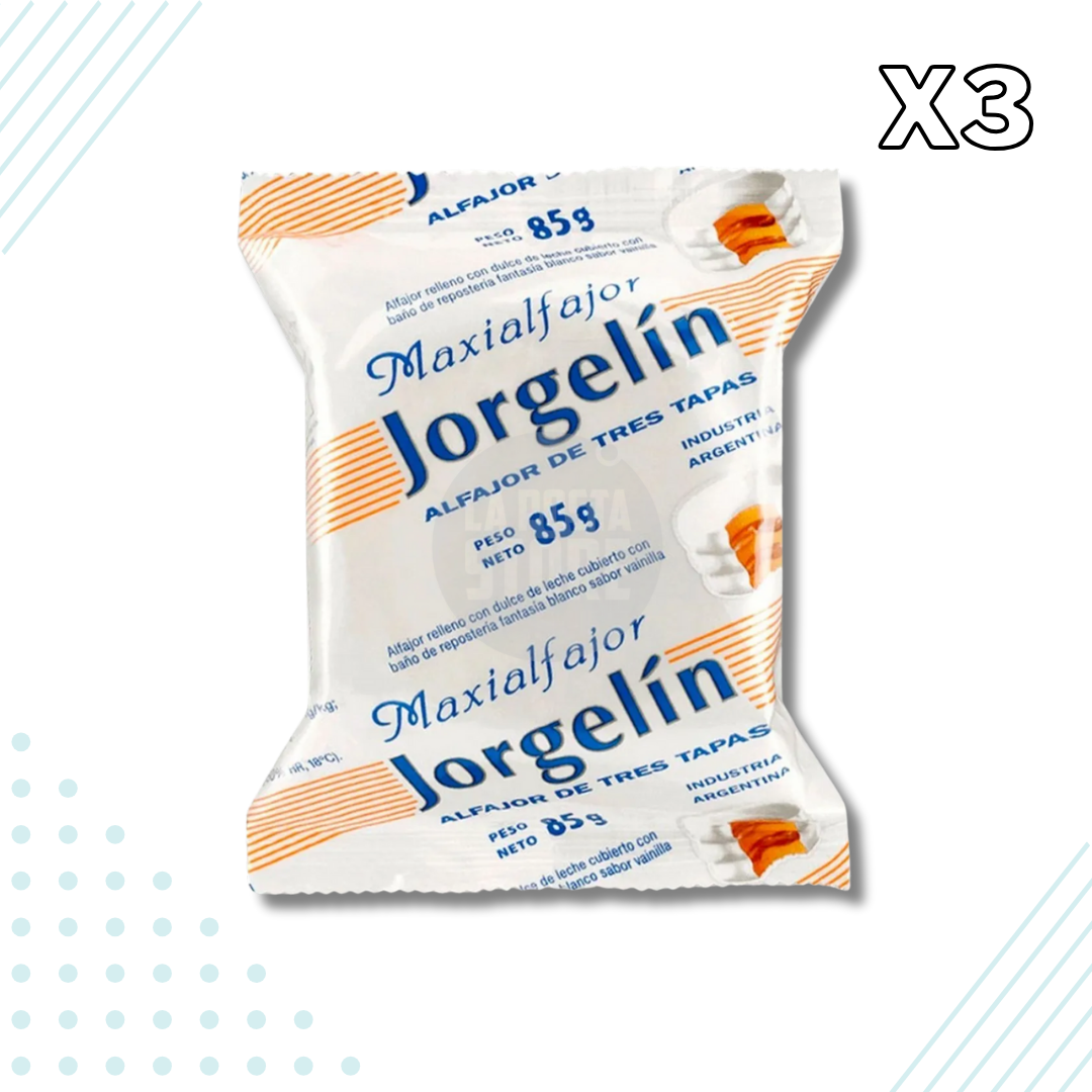 Jorgelín Blanco Dulce de Leche Sugar-Coated Alfajores – Pack of 3