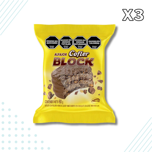 Alfajor Cofler Block Peanut Butter & Milk Chocolate – Pack of 3