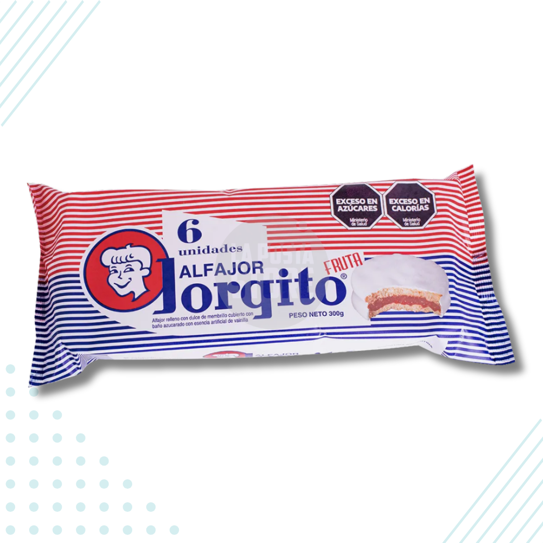 Jorgito Fruta Alfajores with Quince Jam & Sugar Coating – Pack of 6