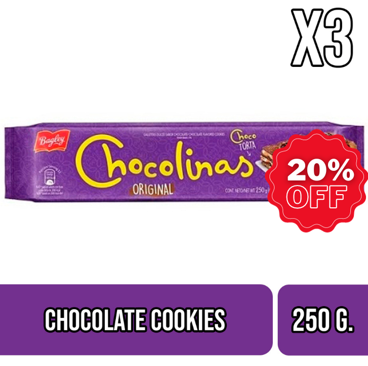 Chocolinas Bagley Original Cookies - Chocolate