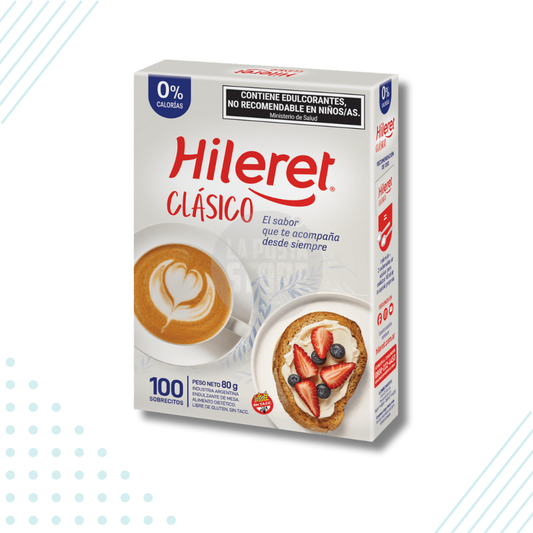 Hileret Clasico Zero-Calorie Sweetener Sachets – Box of 100