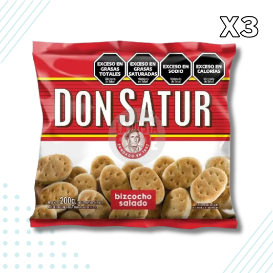 Don Satur Savory Salty Biscuits (Bizcochos Salados) 200 gr – Pack of 3