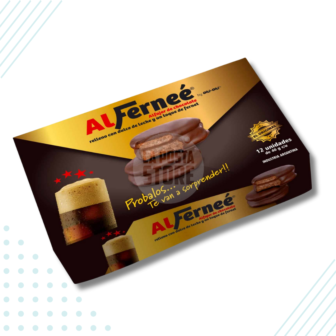 AlFerneé Fernet & Dulce de Leche Chocolate Alfajores Pack of 12