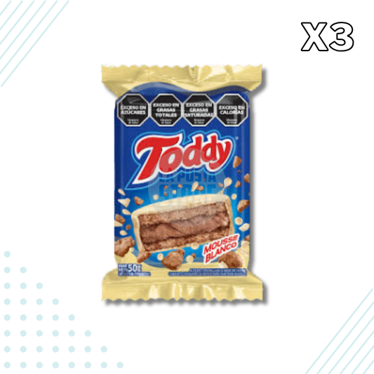 Toddy Alfajor Blanco Mousse – Pack of 3