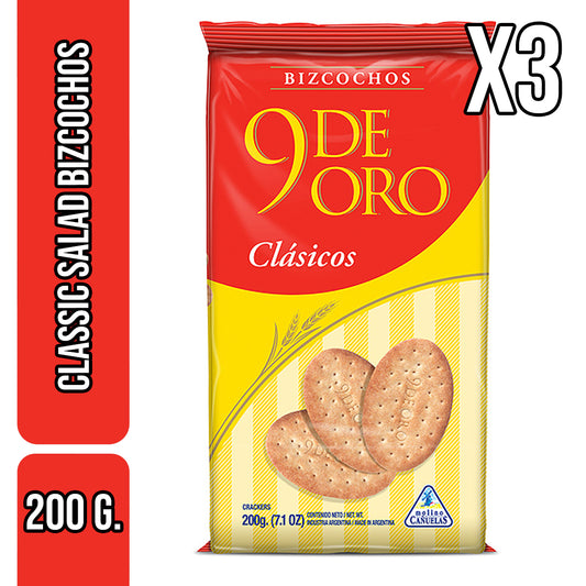 9 de Oro Bizcochos Salados Clásicos - Classic Salty Crackers