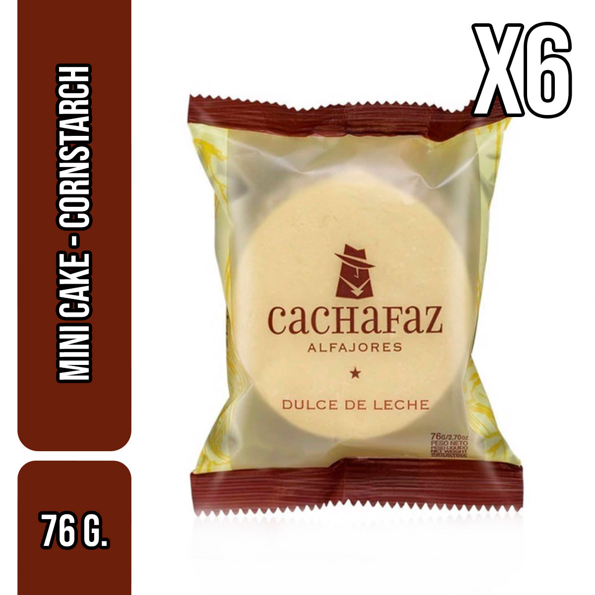 Cachafaz Alfajor de Maicena Dulce de Leche - Cornstarch Mini Cake