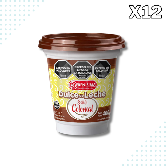 La Serenísima Dulce de Leche Colonial – 400 gr - Pack of 12