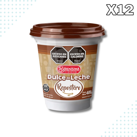 La Serenísima Dulce de Leche Repostero 400 gr - Pack of 12