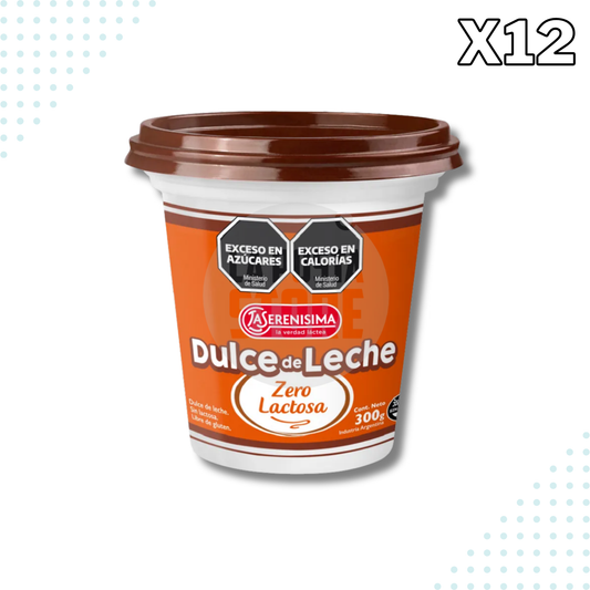 La Serenísima Dulce de Leche Zero Lactosa 300 gr - Pack of 12