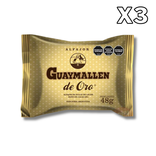 Guaymallen Alfajor ORO (Argentine-Style Sandwich Cookies) – Pack of 3