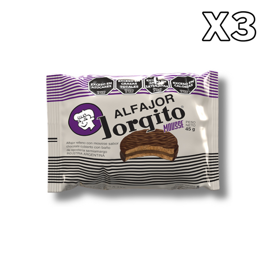 Jorgito Alfajor Mousse (Argentine-Style Sandwich Cookies) – Pack of 3
