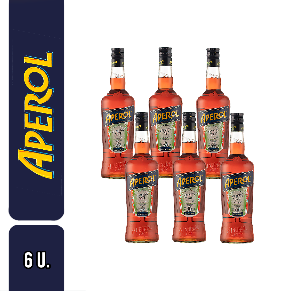 Aperol Receta Original Aperitivo Aromatic Herbs Appetizer Drink Ideal for Sweet Cocktails - ABV 11% (750 ml / 25.36 fl oz) 6 unidades