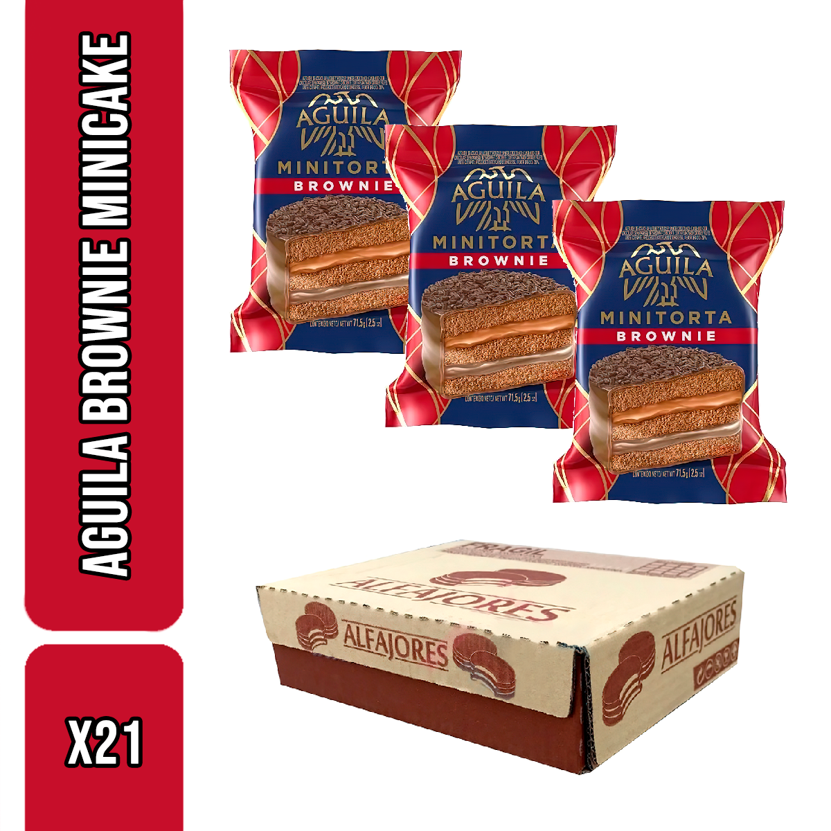 Caja Aguila Triple Minitorta Brownie (21 unidades) – La Posta Store