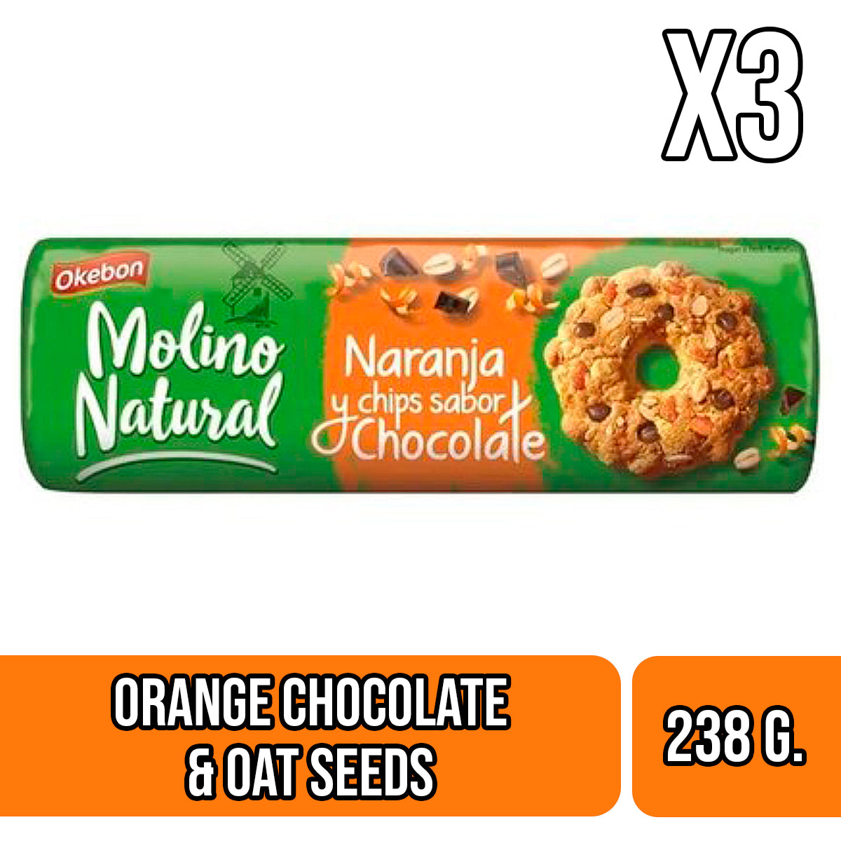 Molino Natural Cookies - Orange