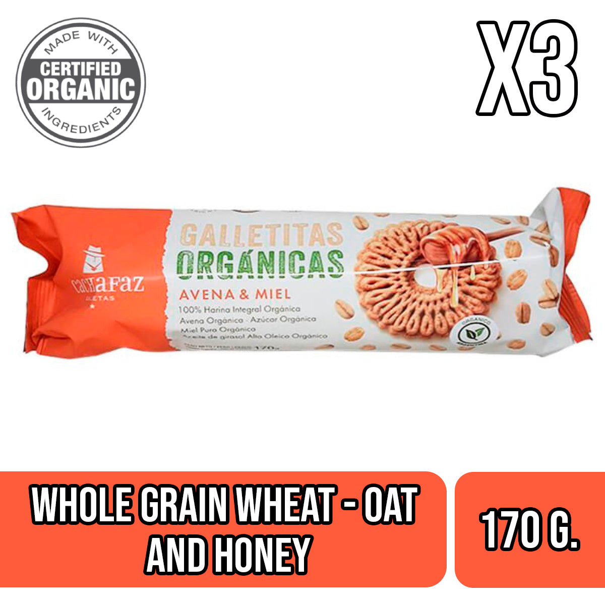 Organicas Cookies - Whole Grain Wheat