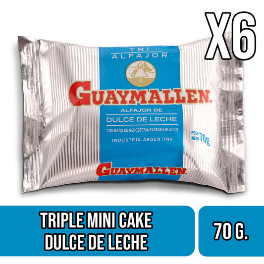 Guaymallen Alfajor Triple Chocolate Blanco & Dulce de Leche - Triple White Chocolate & Dulce de Leche Mini Cake